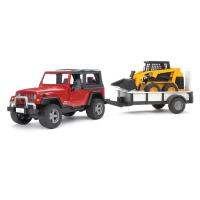 Внедорожник Wrangler c прицепом-платформой, колёсным погрузчиком CAT Bruder 02-924 Внедорожник Wrangler c прицепом-платформой, колёсным погрузчиком CAT Bruder 02-924